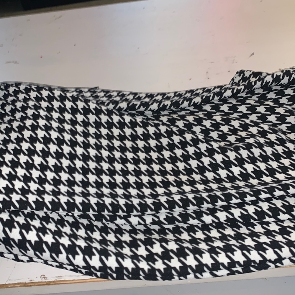 Black and white flared legged pants